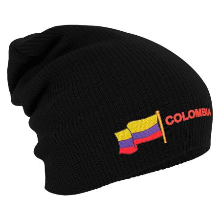 Longbeanie Slouch-Beanie Flagge Colombia Kolumbien 55436