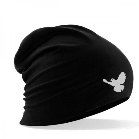 Longbeanie Slouch-Beanie Sommerbeanie - Friedenstaube Taube silber - 55672