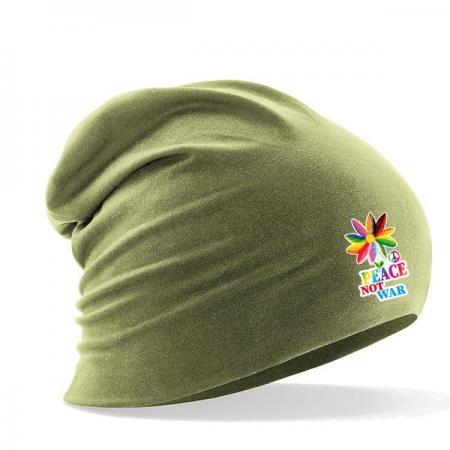 Longbeanie Slouch-Beanie Sommerbeanie - Peace Not War - 56675