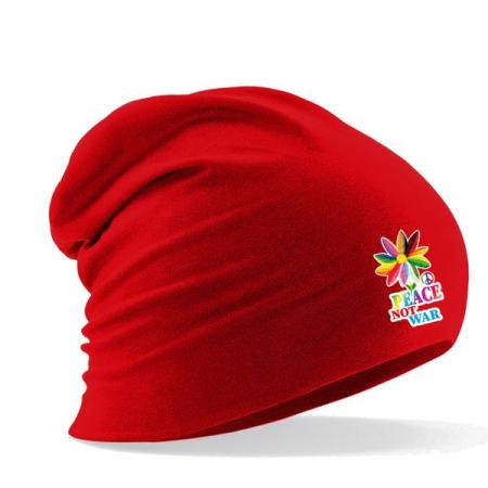 Longbeanie Slouch-Beanie Sommerbeanie - Peace Not War - 56675