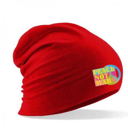 Longbeanie Slouch-Beanie Sommerbeanie - FRIEDEN PEACE NOT WAR - 55678
