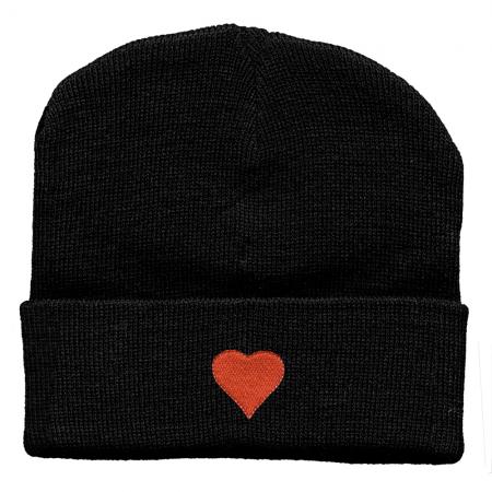 Hip-Hop Mütze rotes Herz 56506 schwarz
