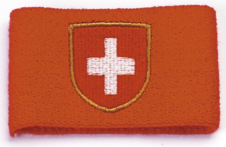 Pulswärmer - Schweiz - 56507/2 - Frottee Schweißband rot