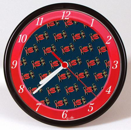 Wanduhr - Uhr - Clock - batteriebetrieben - Rennwagen rot - Größe ca 25 cm - 56726