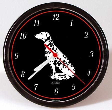 Wanduhr - Uhr - Clock - batteriebetrieben - Dalmatiner sitzend - schwarz - Größe ca 25 cm - 56743
