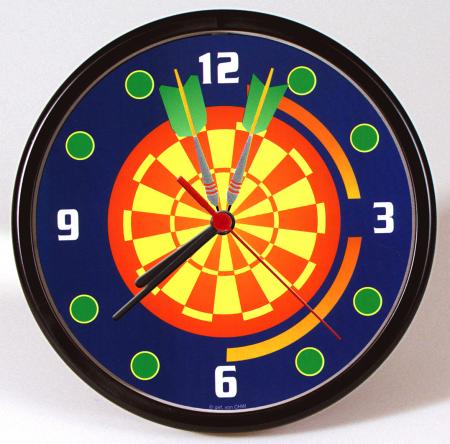 Wanduhr - Uhr - Clock - batteriebetrieben - Dartscheibe - Größe ca 22 cm - 56816