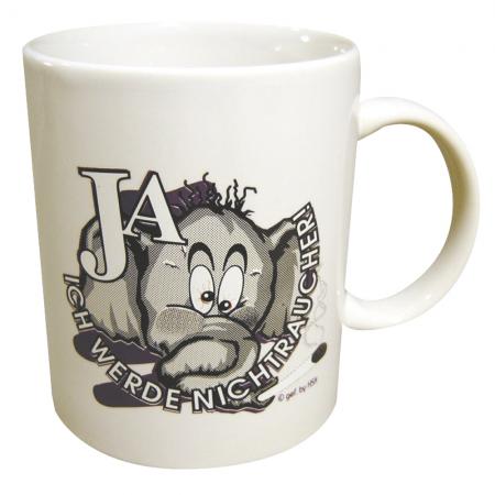 Motivtasse mit Print Null Bock auf Smoking 57125 weiss