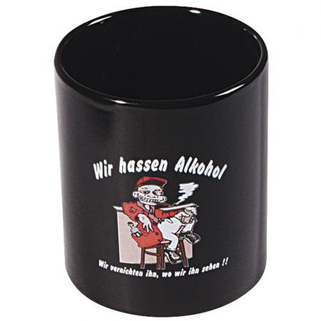 Motivtasse mit Print Wir hassen Alkohol 57154 schwarz