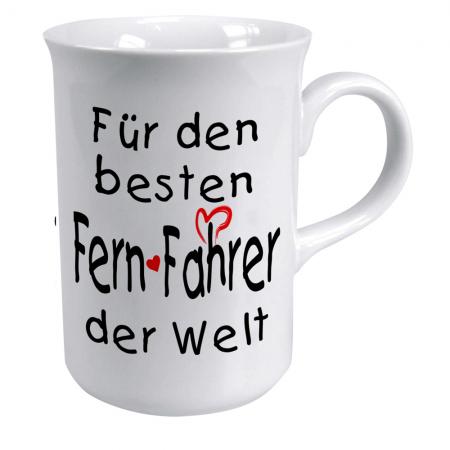 Tasse mit Print für den besten Fernfahrer 57278 weiss