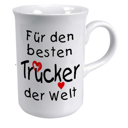 Tasse mit Print für den besten Trucker 57279 weiss