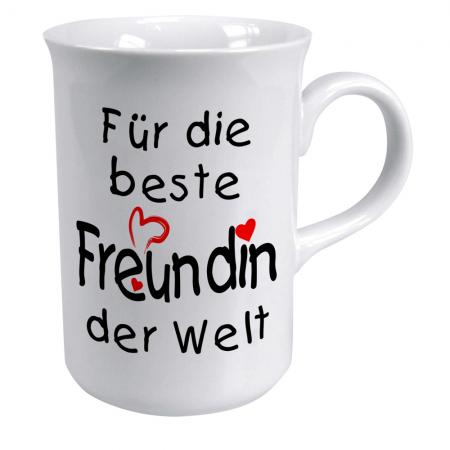 Tasse mit Print für die beste Freundin weiss 57287