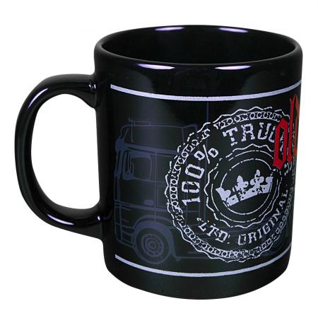 Kaffeetasse mit Print 100% Trucker LKW 57316 schwarz