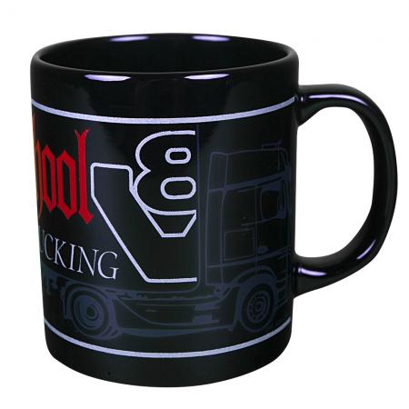 Kaffeetasse mit Print 100% Trucker LKW 57316 schwarz