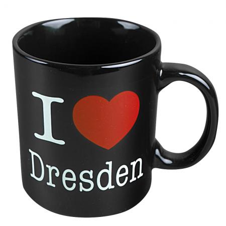 Keramiktasse mit Print I Love Dresden 57382 schwarz