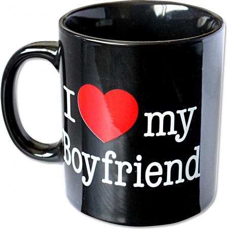 Tasse mit Print I love my Boyfriend 57408 schwarz