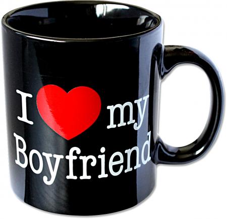 Tasse mit Print I love my Boyfriend 57408 schwarz
