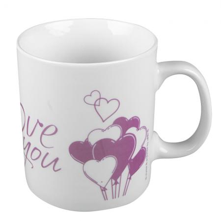 Tasse mit Print I love you 57463 weiss