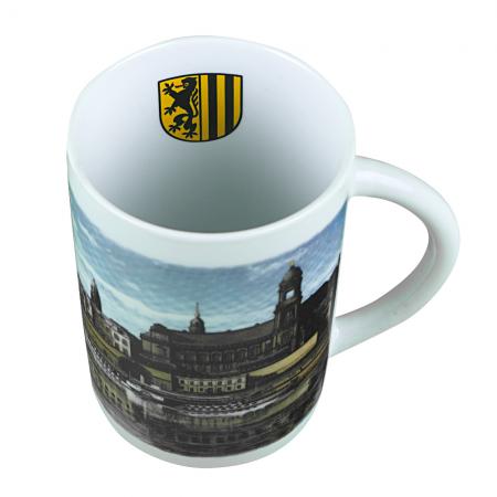 Keramiktasse mit Print Dresden Elbflorenz 57470 weiss