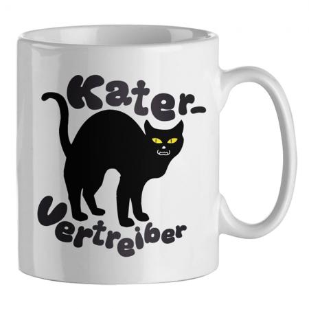Tasse mit Print Kater Vertreiber 57537 weiss