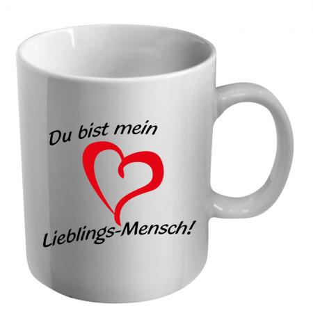 Tasse XXL Jumbotasse mit Print Du bist mein Lieblings Mensch 57591 weiss