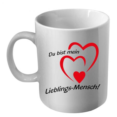 Tasse XXL Jumbotasse mit Print Du bist mein Lieblings Mensch 57591 weiss
