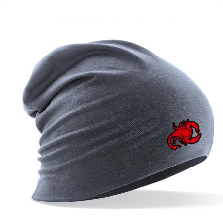 Longbeanie Slouch-Beanie Sommerbeanie mit Textildruck - ROTER HUMMER - SB55068