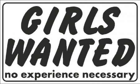 Schild - GIRLS WANTED no experience... - 309218 - Gr. ca. 25cm x 15cm