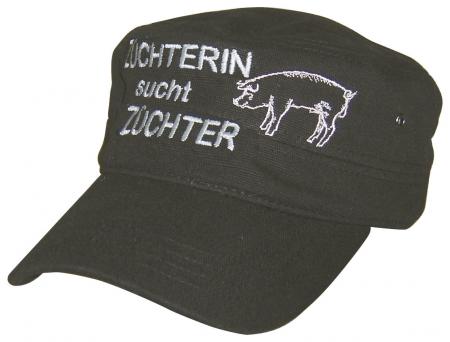 Military-Cap mit Einstickung - Züchterin sucht Züchter - 60509 schwarz
