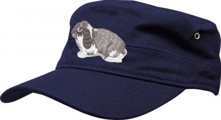 Military-Cap mit Einstickung - Hase Kaninchen - 60583 dunkelblau