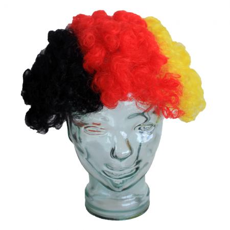 Fan-Perücke Lockenperücke - schwarz-rot-gold Deutschland Germany - 60646