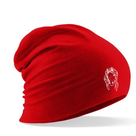 Longbeanie Slouch-Beanie Sommerbeanie mit Textildruck - PFERDEKOPF - SB55070