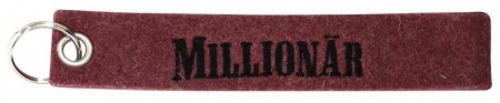 Filz-Schlüsselanhänger mit Stick MILLIONÄR Gr. ca. 17x3cm 14167rot