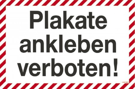 Verbotsschild - Plakate ankleben verboten - 308630 - 30 x 20 cm