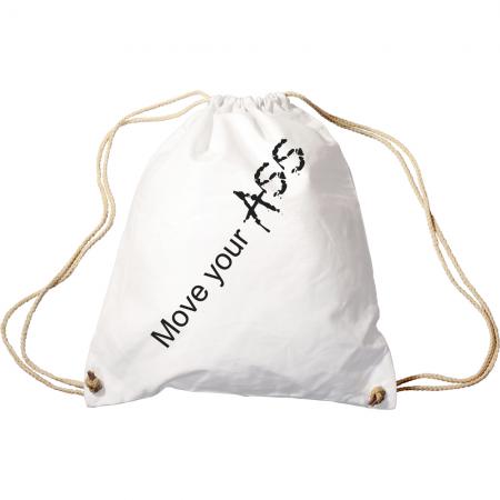 Trend-Bag mit Aufdruck - Move your Ass... -  65003 - Turnbeutel Sporttasche Rucksack