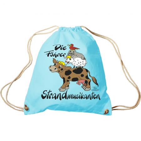 Sporttasche mit Aufdruck - Die Föhrer Stadtmusikanten - 65163 - Turnbeutel Sportbeutel Rucksack hellblau