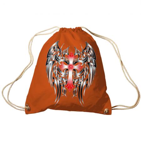Trend-Bag Turnbeutel Sporttasche Rucksack mit Print- rotes Kreuz mit schwarzen Flügeln- TB65313