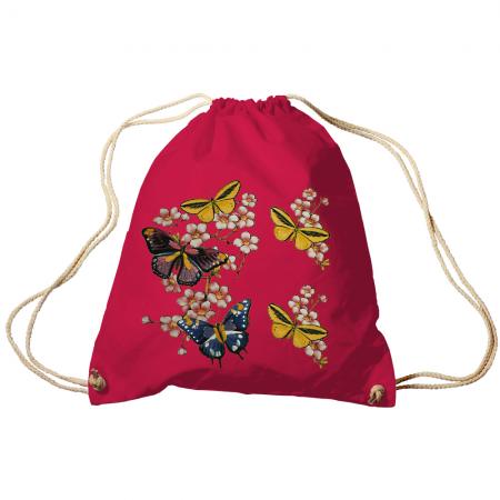 Trend-Bag Turnbeutel Sporttasche Rucksack mit Print -Schmetterlinge - TB65322