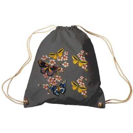 Trend-Bag Turnbeutel Sporttasche Rucksack mit Print -Schmetterlinge - TB65322