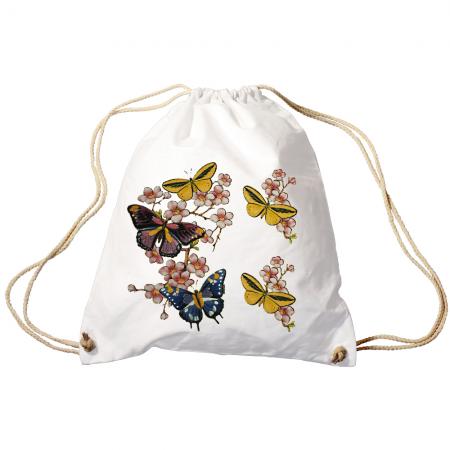 Trend-Bag Turnbeutel Sporttasche Rucksack mit Print -Schmetterlinge - TB65322
