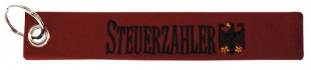 Filz-Schlüsselanhänger mit Stick STEUERZAHLER Gr. ca. 17x3cm 14135 Keyholder rot