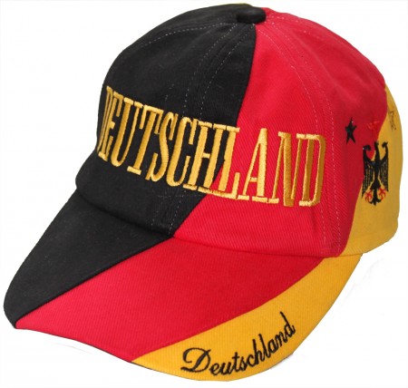 Baseballcap mit Einstickung Deutschland Adler Sterne 67040/3 schwarz rot gelb