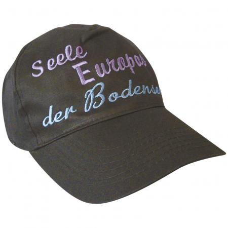 Baseballcap mit Einstickung - Seele Europa Bodensee - 68012 schwarz