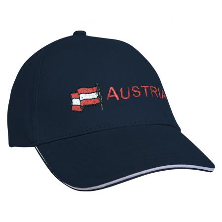 Baseballcap mit Einstickung Fahne Flagge Austria Österreich 68012 versch. Farben