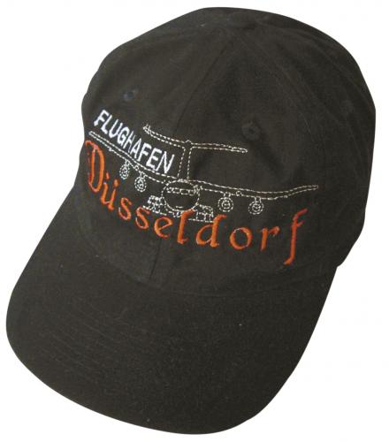Baseballcap mit Einstickung - Flughafen Düsseldorf Airbus - 68038 schwarz