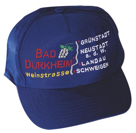 Baseballcap mit Einstickung - Weinstraße Bad Dürkheim - 68098 dunkelblau