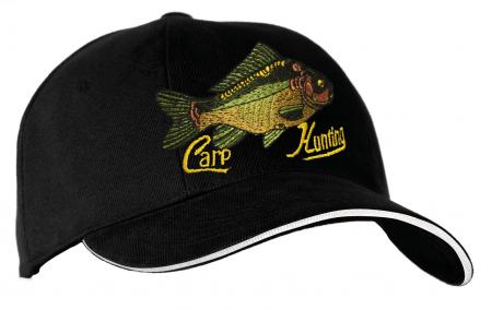 Baseballcap mit Einstickung - Fisch Karpfen - 68234 schwarz