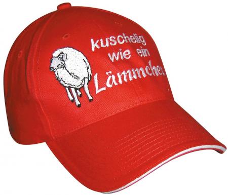 Baseballcap mit Einstickung - Kuschlig wie ein Lämmchen - 68438 rot