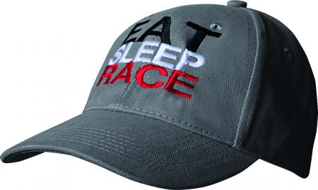Baseballcap mit Einstickung - EAT SLEEP RACE - 68572 grau