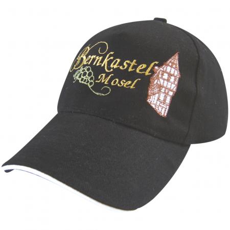 Baseballcap mit Einstickung - Bernkastel Mosel Fachwerkhaus - 68940 schwarz