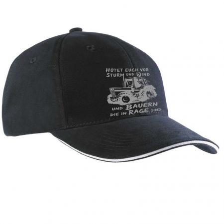 Baseballcap mit Print - Hüttet Euch vor Sturm und Wind und Bauern die in Rage sind - 69033